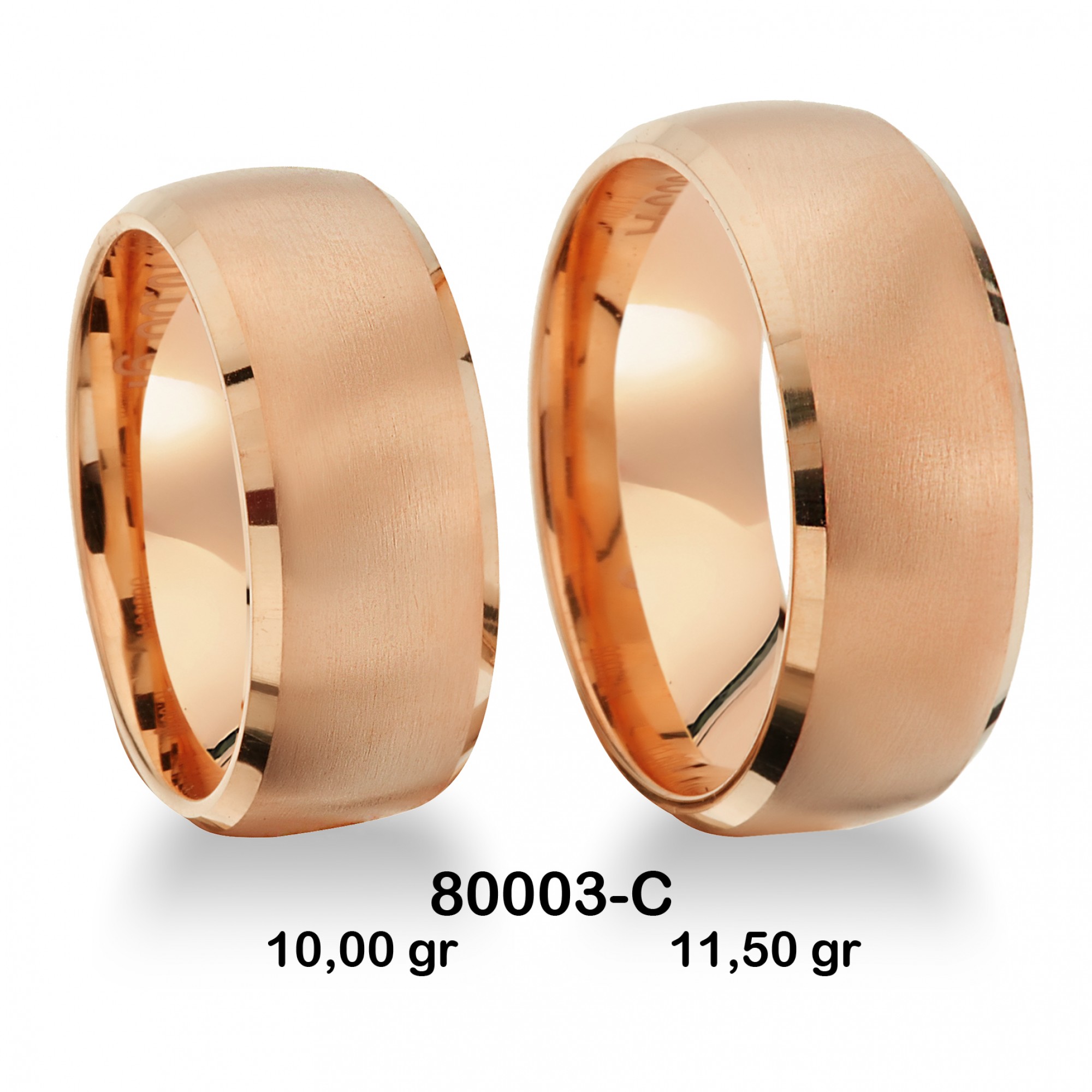 Klassischer Ehering - 80003-C